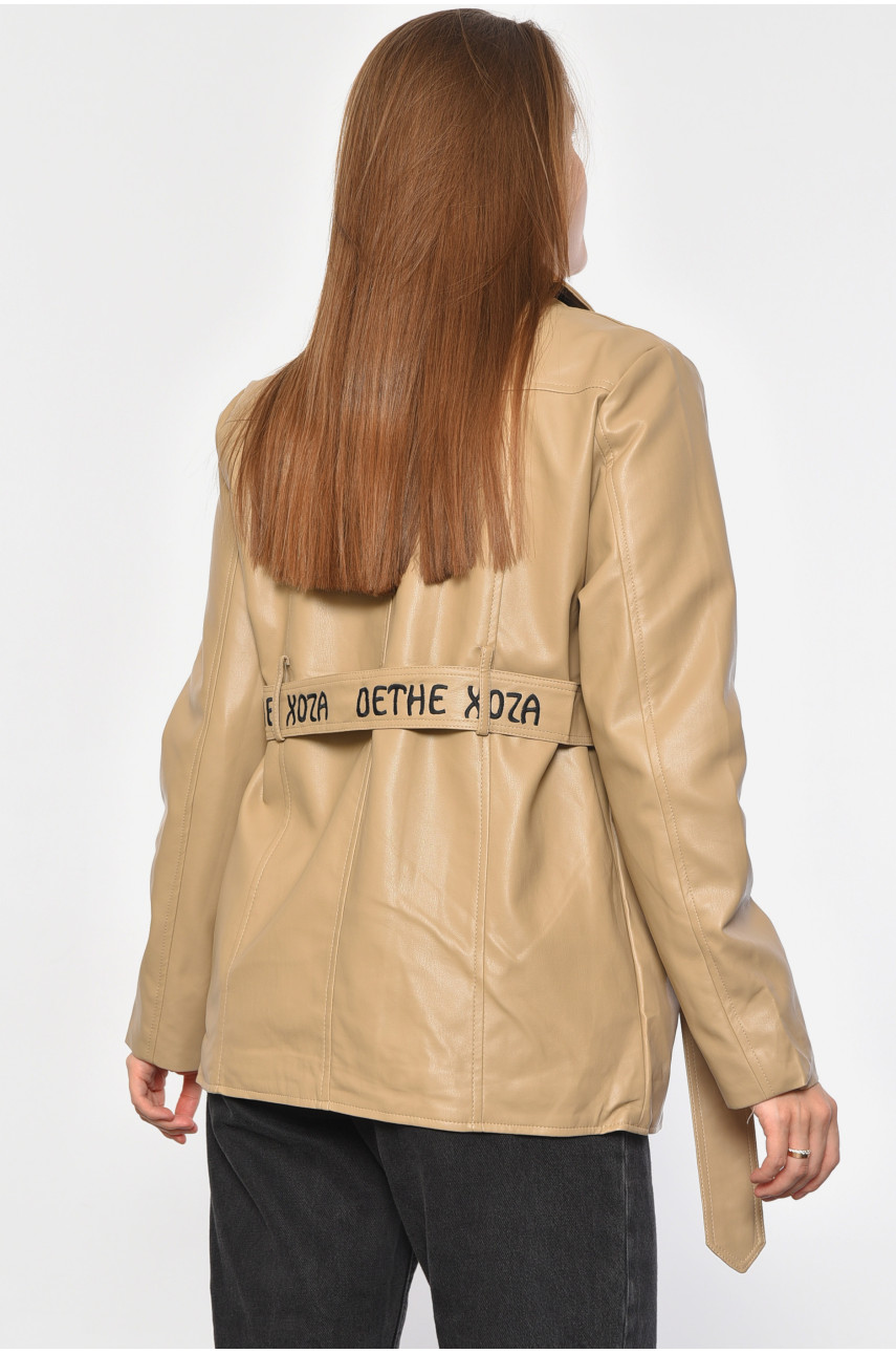 Куртка жіноча з екошкіри кольору мокко 8066 186900
