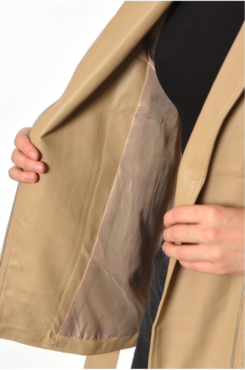 Куртка жіноча з екошкіри кольору мокко 8066 186900