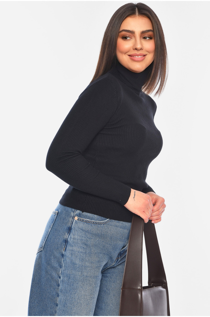 Гольф жіночий трикотажний чорного кольору 920 186914 Гольф жіночий трикотажний чорного кольору 920 186914