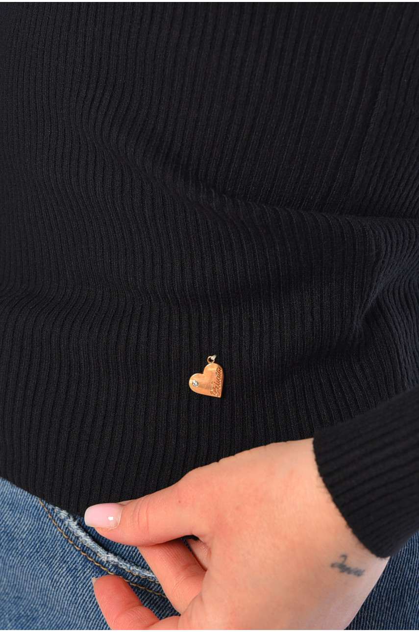 Гольф жіночий трикотажний чорного кольору 920 186914 Гольф жіночий трикотажний чорного кольору 920 186914