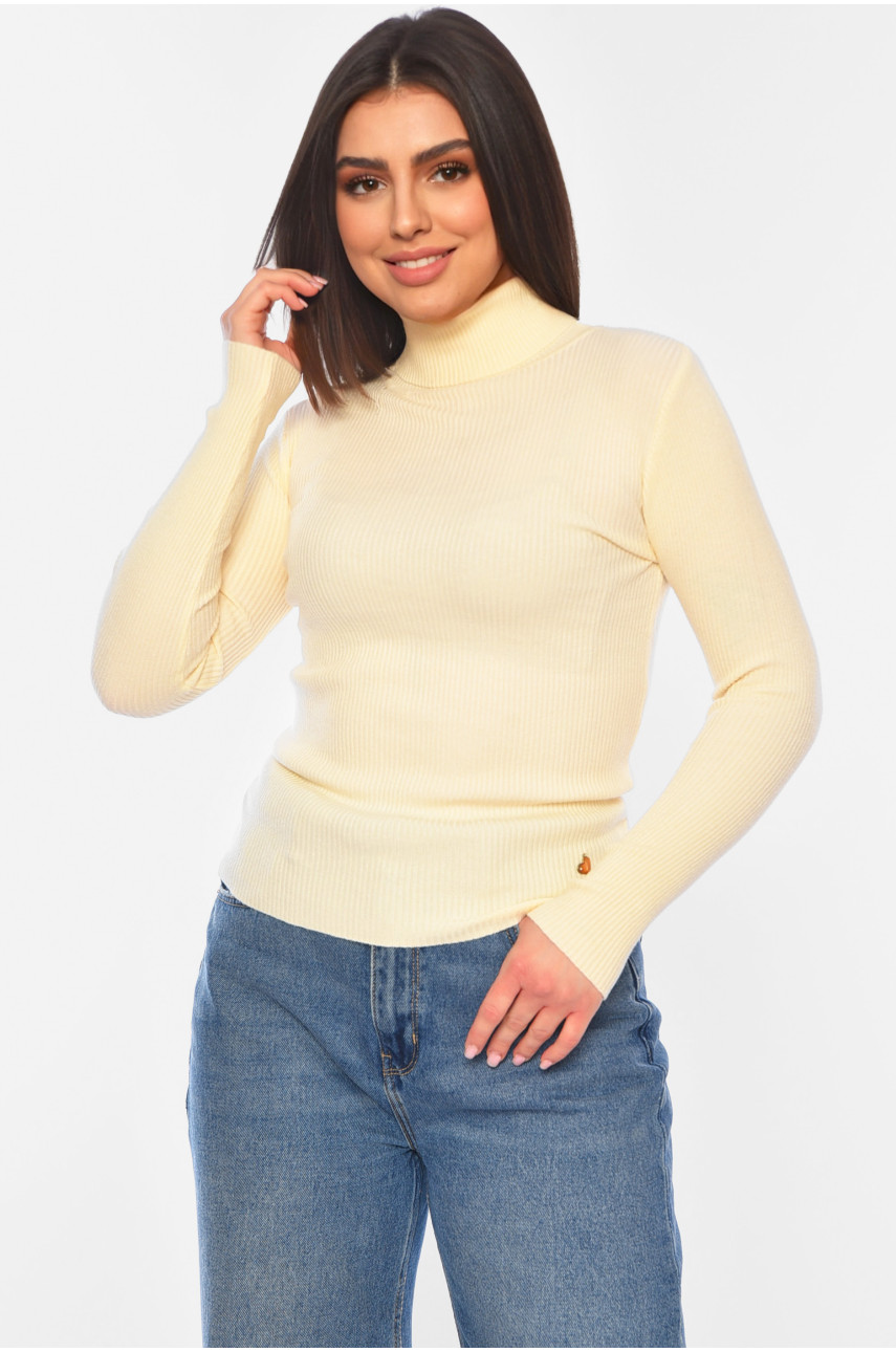 Гольф женский трикотажный молочного цвета 920 186916 Гольф женский трикотажный молочного цвета 920 186916