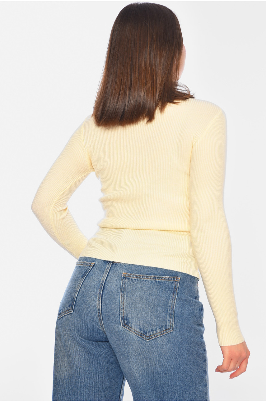 Гольф женский трикотажный молочного цвета 920 186916 Гольф женский трикотажный молочного цвета 920 186916