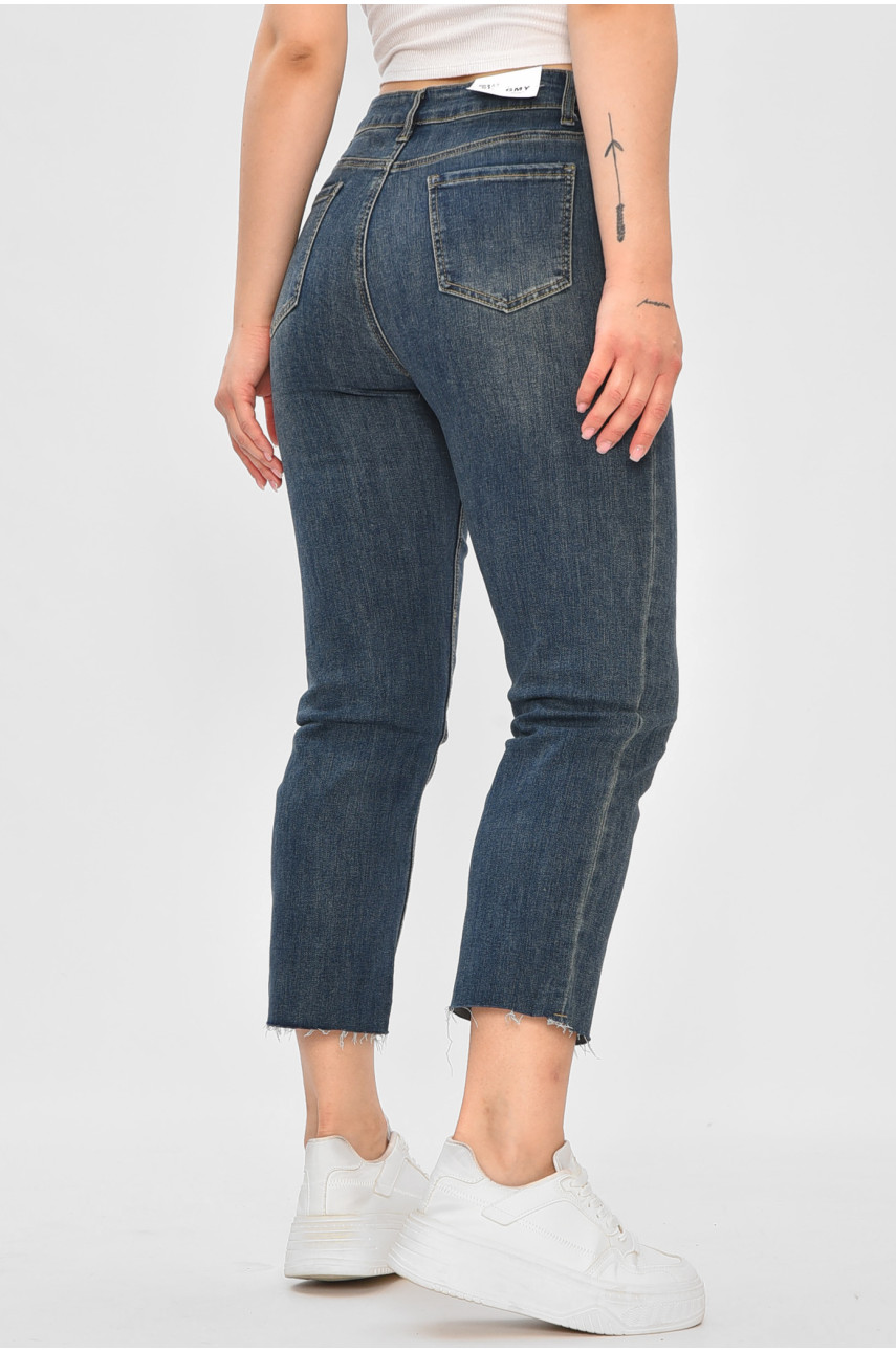 Джинси жіночі вкорочені синього кольору 3205 186933 Джинси жіночі вкорочені синього кольору 3205 186933