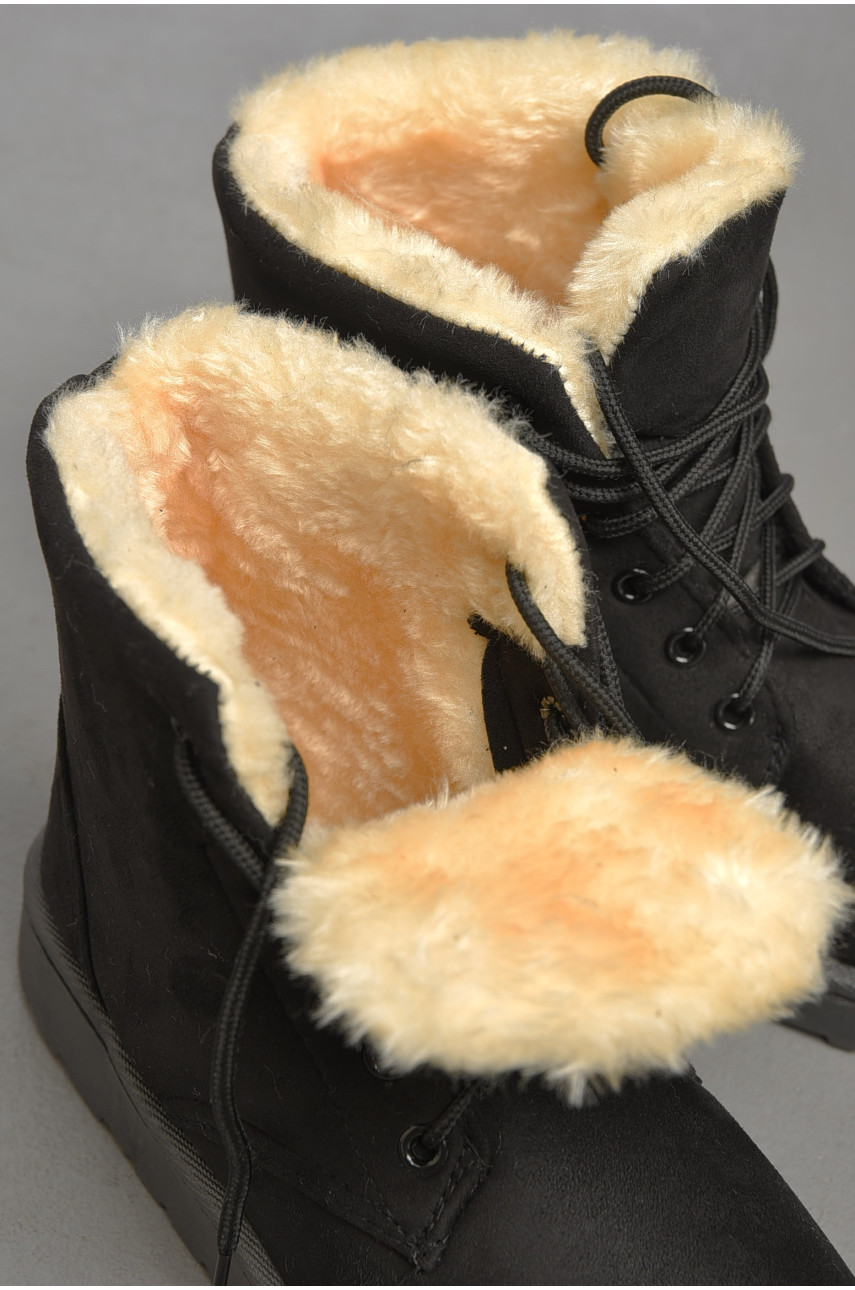 Ботинки женские зимние на меху черного цвета 2302 187031 Ботинки женские зимние на меху черного цвета 2302 187031