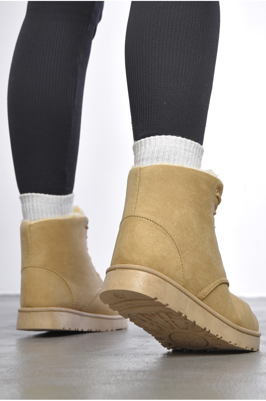 Ботинки женские зимние на меху бежевого цвета 2302 187032 Ботинки женские зимние на меху бежевого цвета 2302 187032
