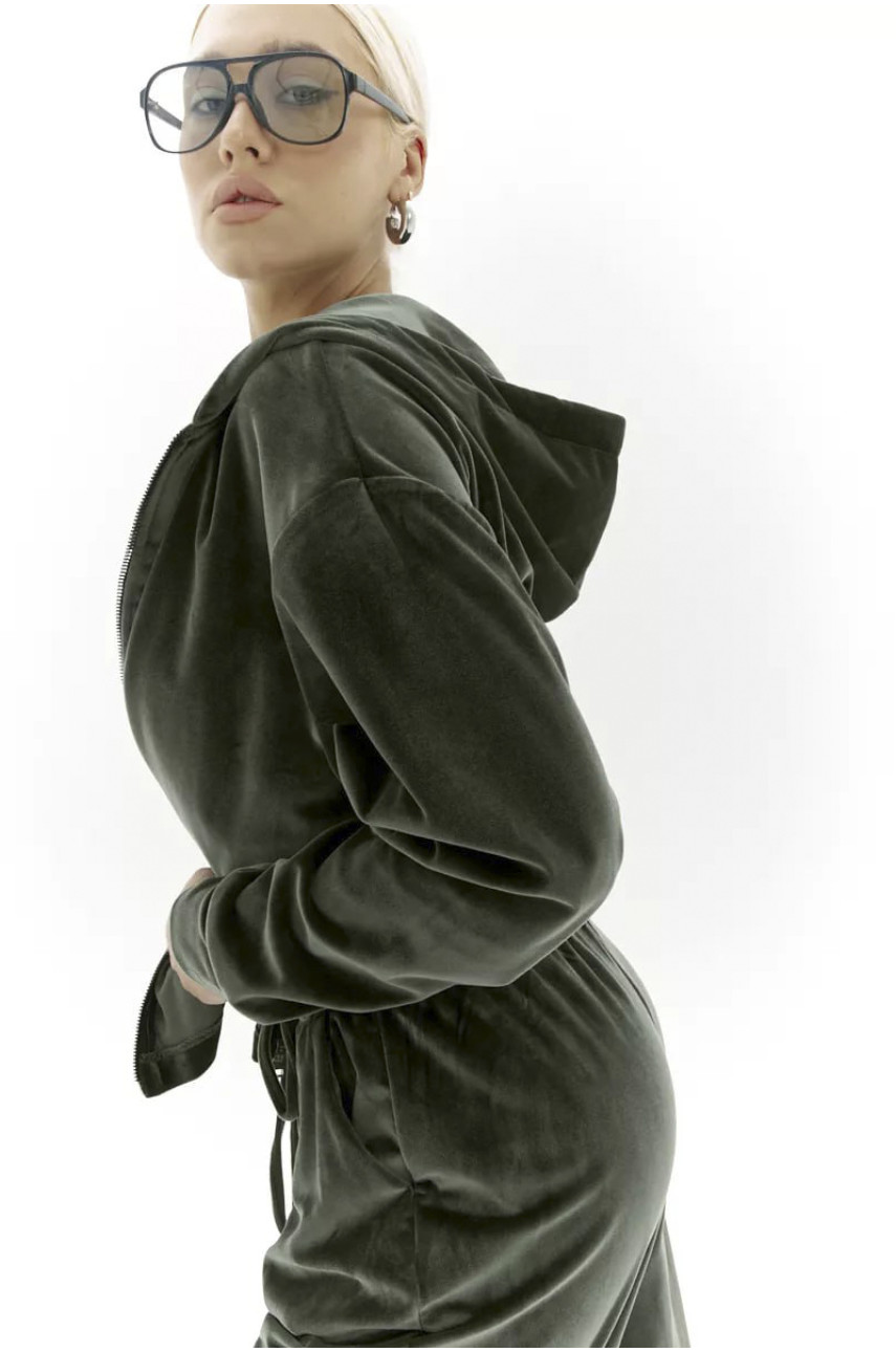 Спортивний костюм жіночий кольору хакі 1117 187061