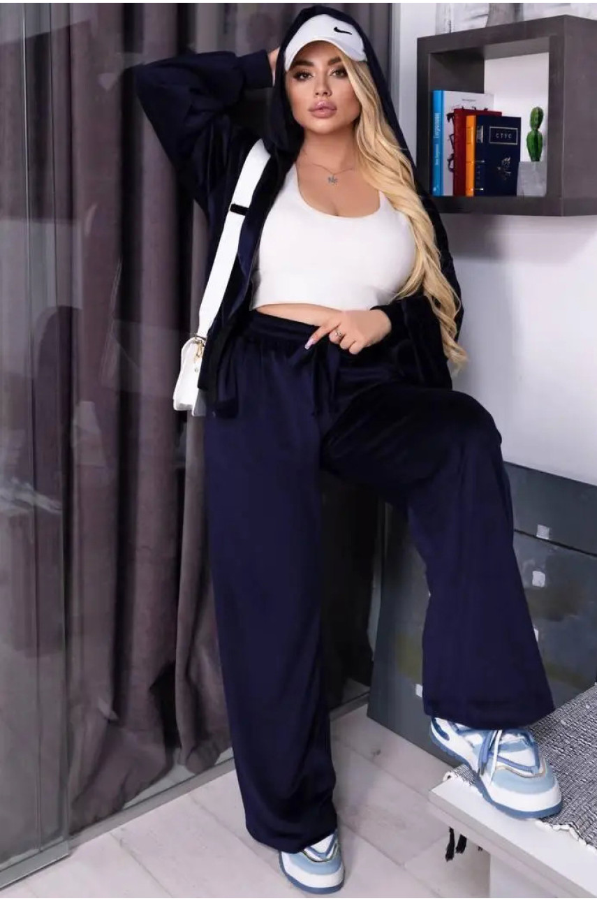 Спортивный костюм женский темно-синего цвета 1117 187066 Спортивный костюм женский темно-синего цвета 1117 187066