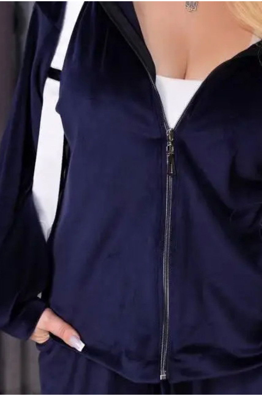 Спортивный костюм женский темно-синего цвета 1117 187066 Спортивный костюм женский темно-синего цвета 1117 187066