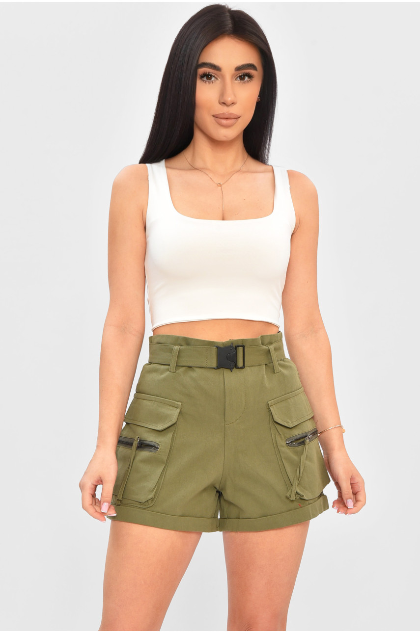 Шорты женские цвета хаки 2002 187076 Шорты женские цвета хаки 2002 187076