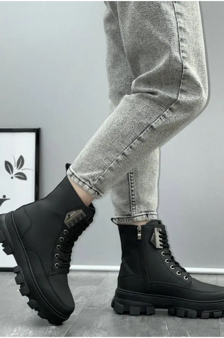 Ботинки женские зимние на меху черного цвета М203-1 187103 Ботинки женские зимние на меху черного цвета М203-1 187103