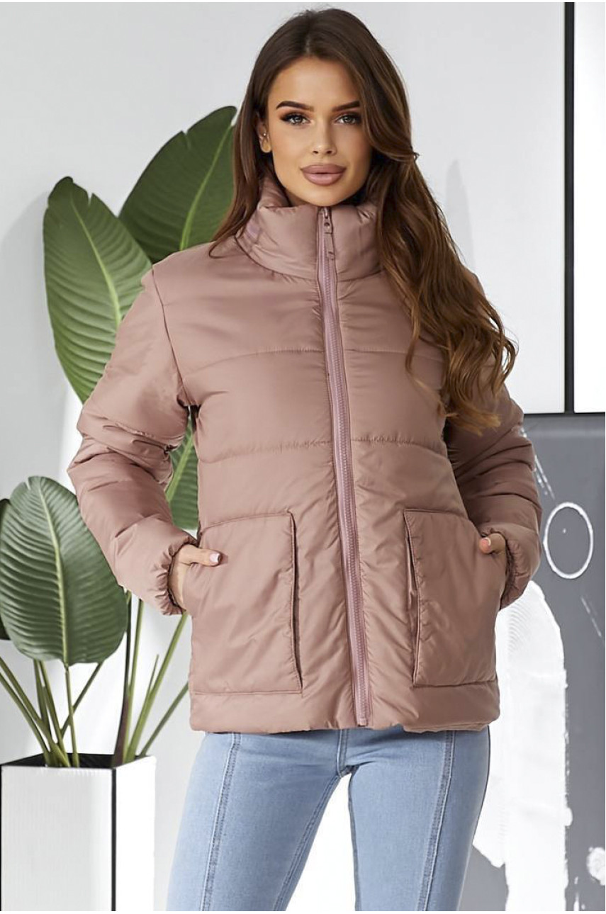 Куртка жіноча демісезонна пудрового кольору 187149