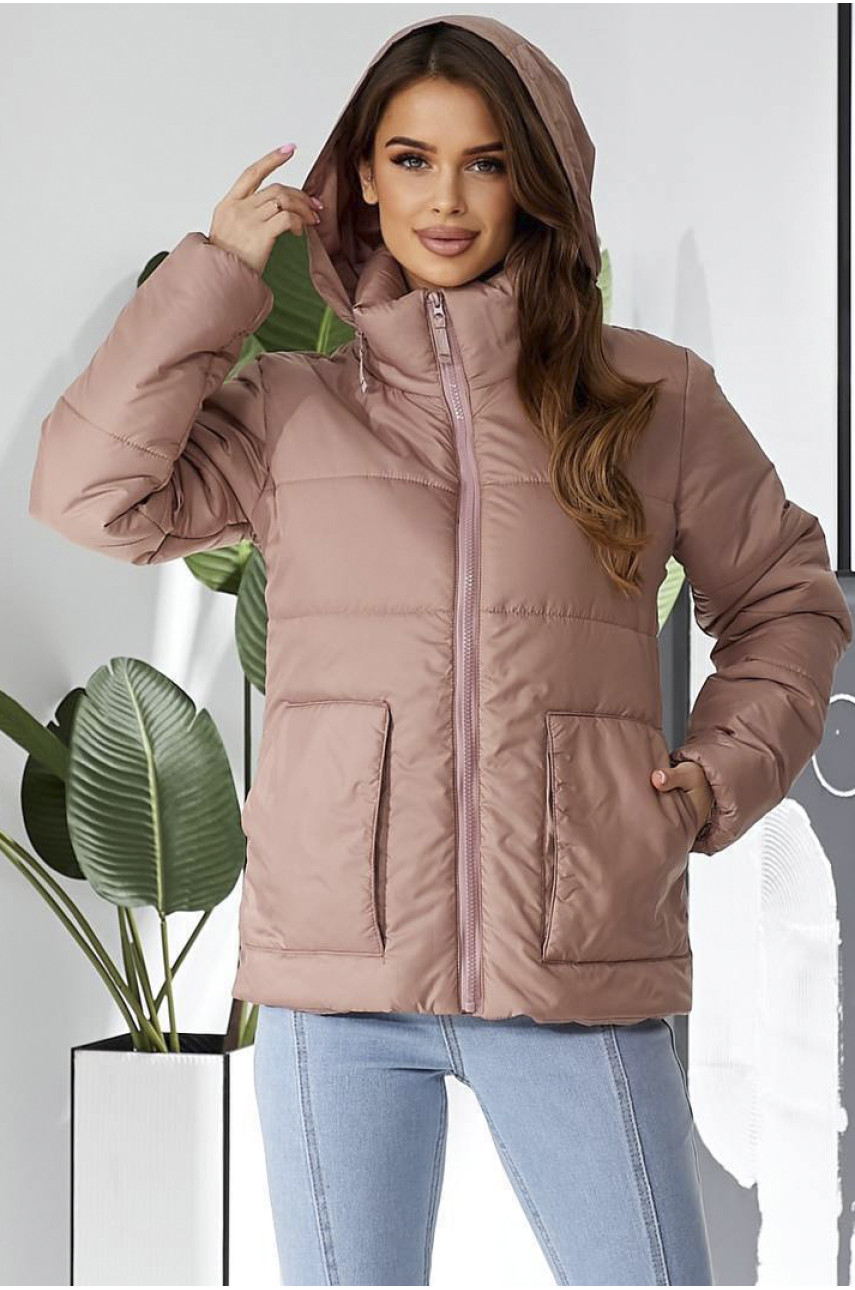 Куртка жіноча демісезонна пудрового кольору 187149