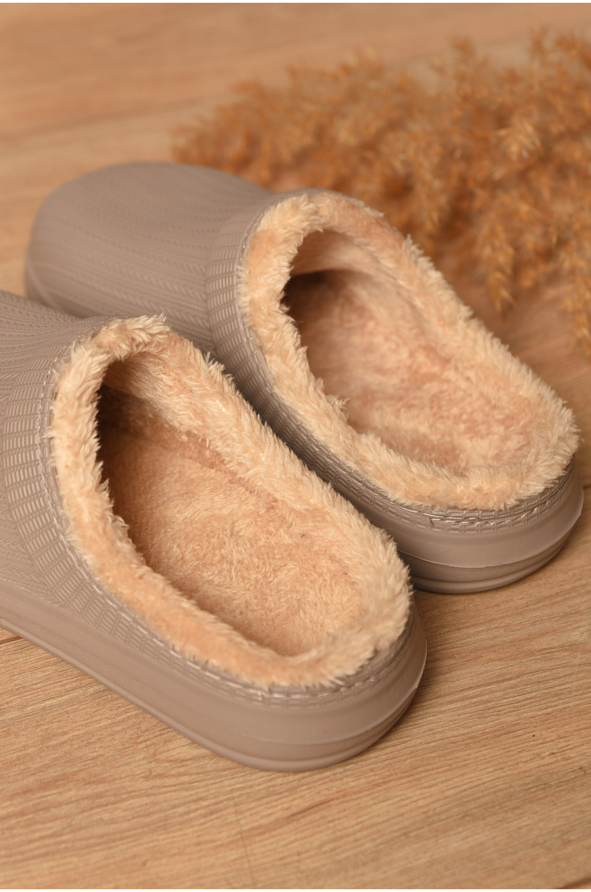 Калоші жіночі утеплені без задника бежевого кольору DH-651 187161