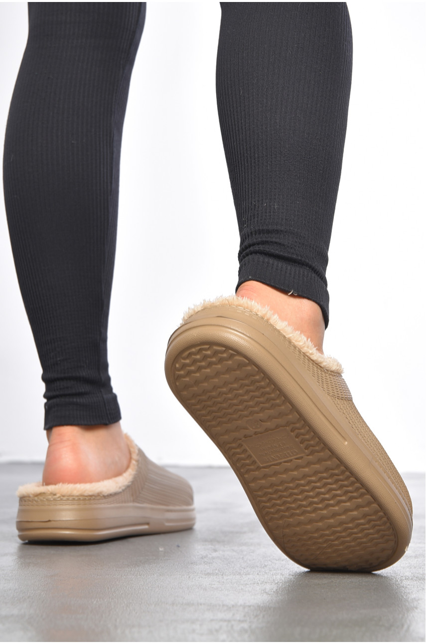 Калоші жіночі без задника утеплені бежевого кольору DH-650 187167