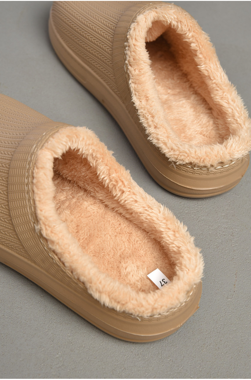 Калоші жіночі без задника утеплені бежевого кольору DH-650 187167