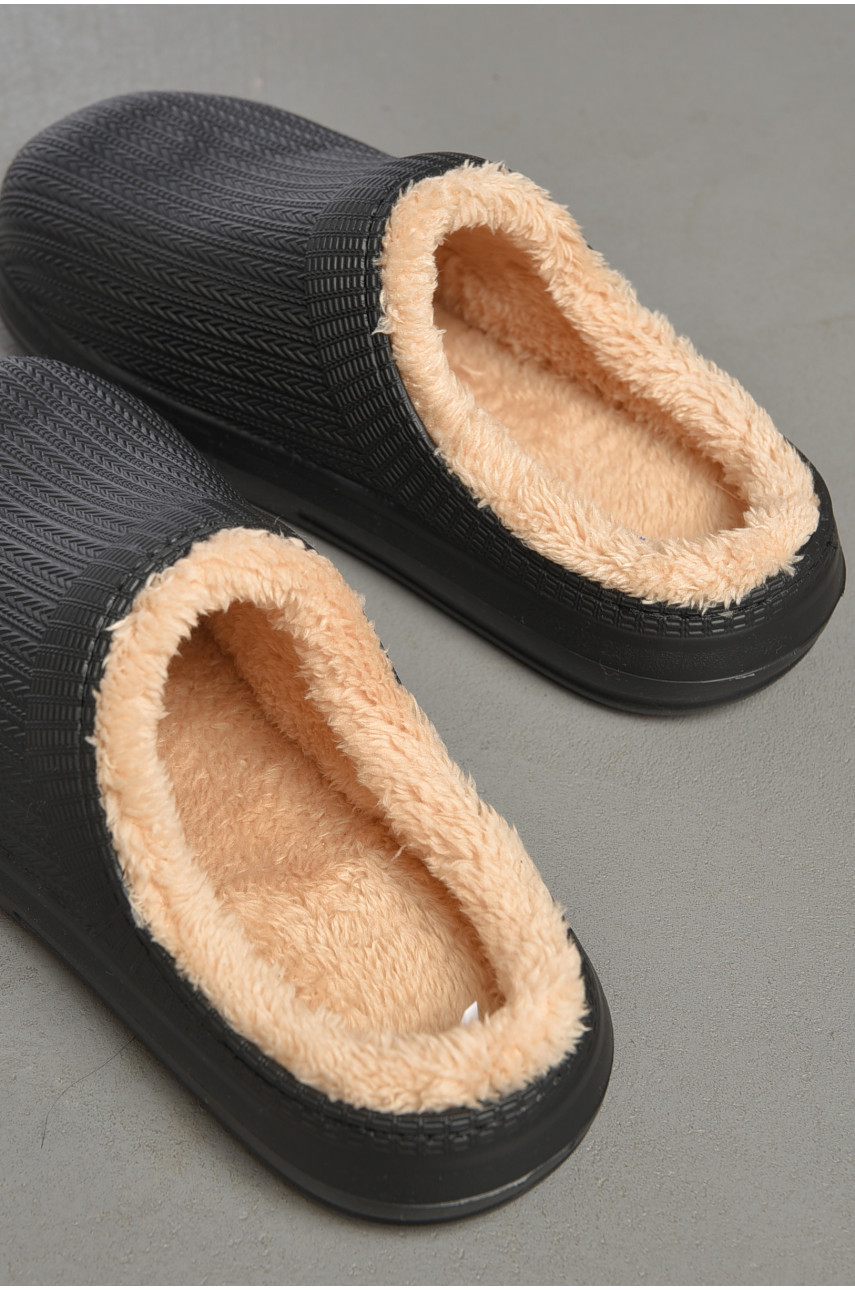 Калоші жіночі без задника утеплені чорного кольору DH-650 187168 Калоші жіночі без задника утеплені чорного кольору DH-650 187168