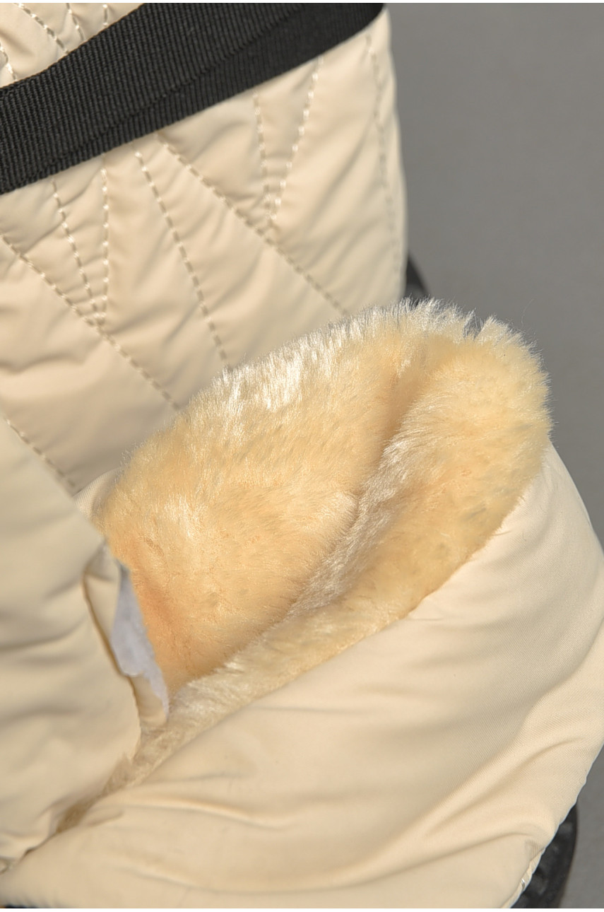 Дутики жіночі на хутрі бежевого кольору 18-3 187174 Дутики жіночі на хутрі бежевого кольору 18-3 187174