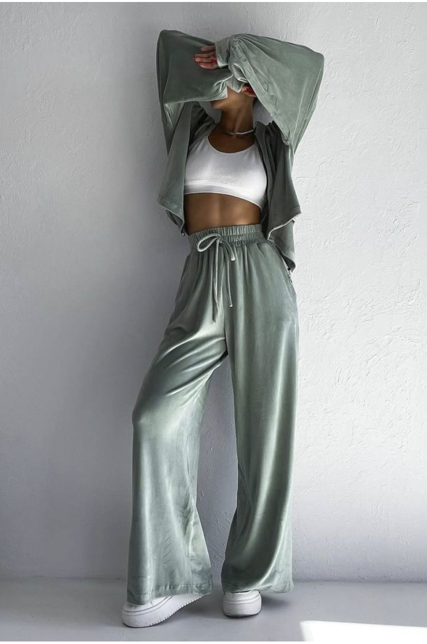 Спортивный костюм женский фисташкового цвета 1117 187180