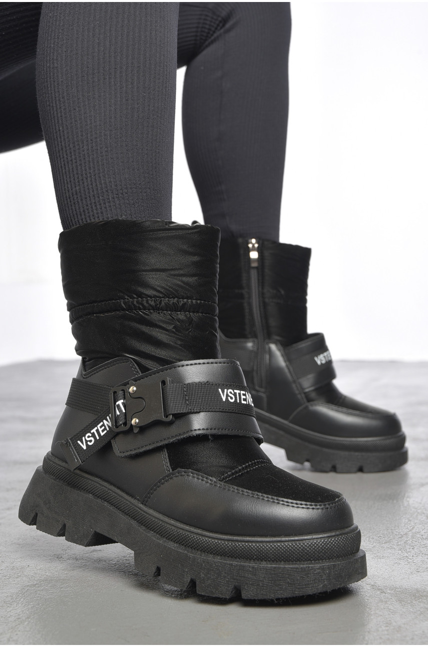 Полусапоги женские на меху черного цвета 27 187182