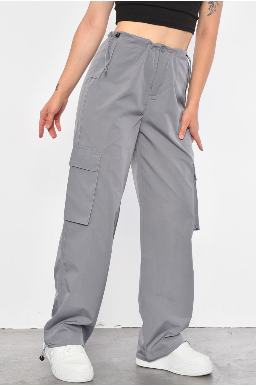 Штаны женские карго серого цвета 5366 187189 Штаны женские карго серого цвета 5366 187189