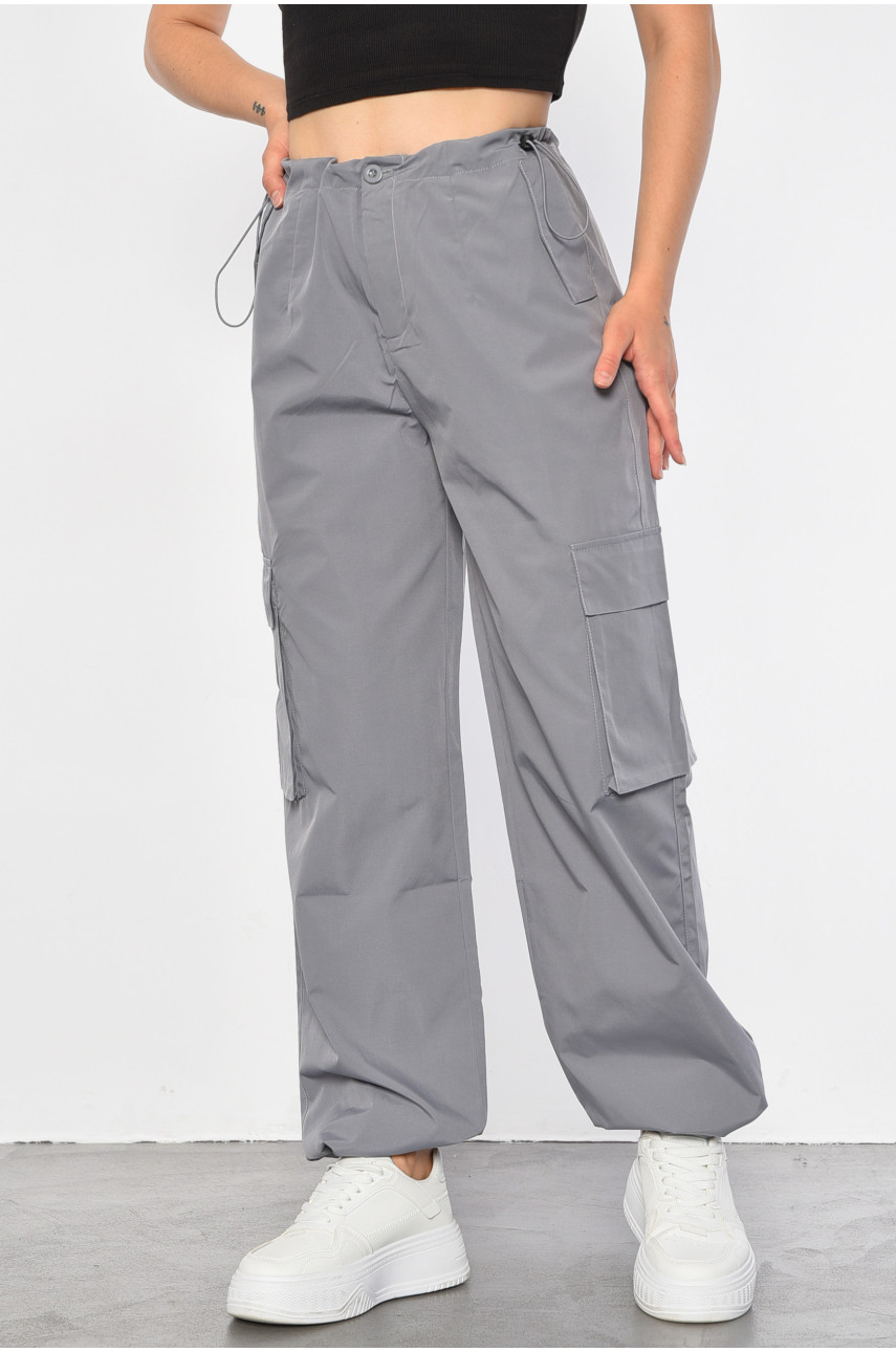 Штаны женские карго серого цвета 5366 187189 Штаны женские карго серого цвета 5366 187189
