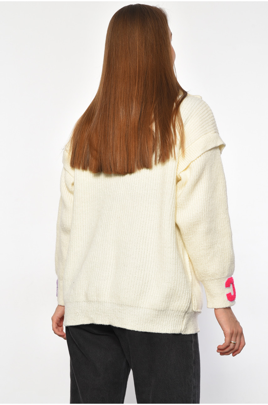 Жіноча кофта на блискавці акрилова молочного кольору. 3315 187202 Жіноча кофта на блискавці акрилова молочного кольору. 3315 187202