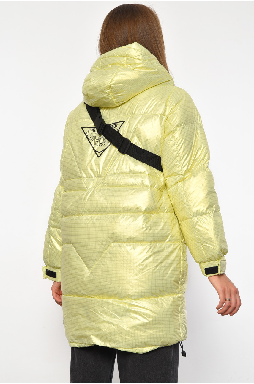 Куртка жіноча демісезонна салатового кольору з капюшоном 187207 Куртка жіноча демісезонна салатового кольору з капюшоном 187207