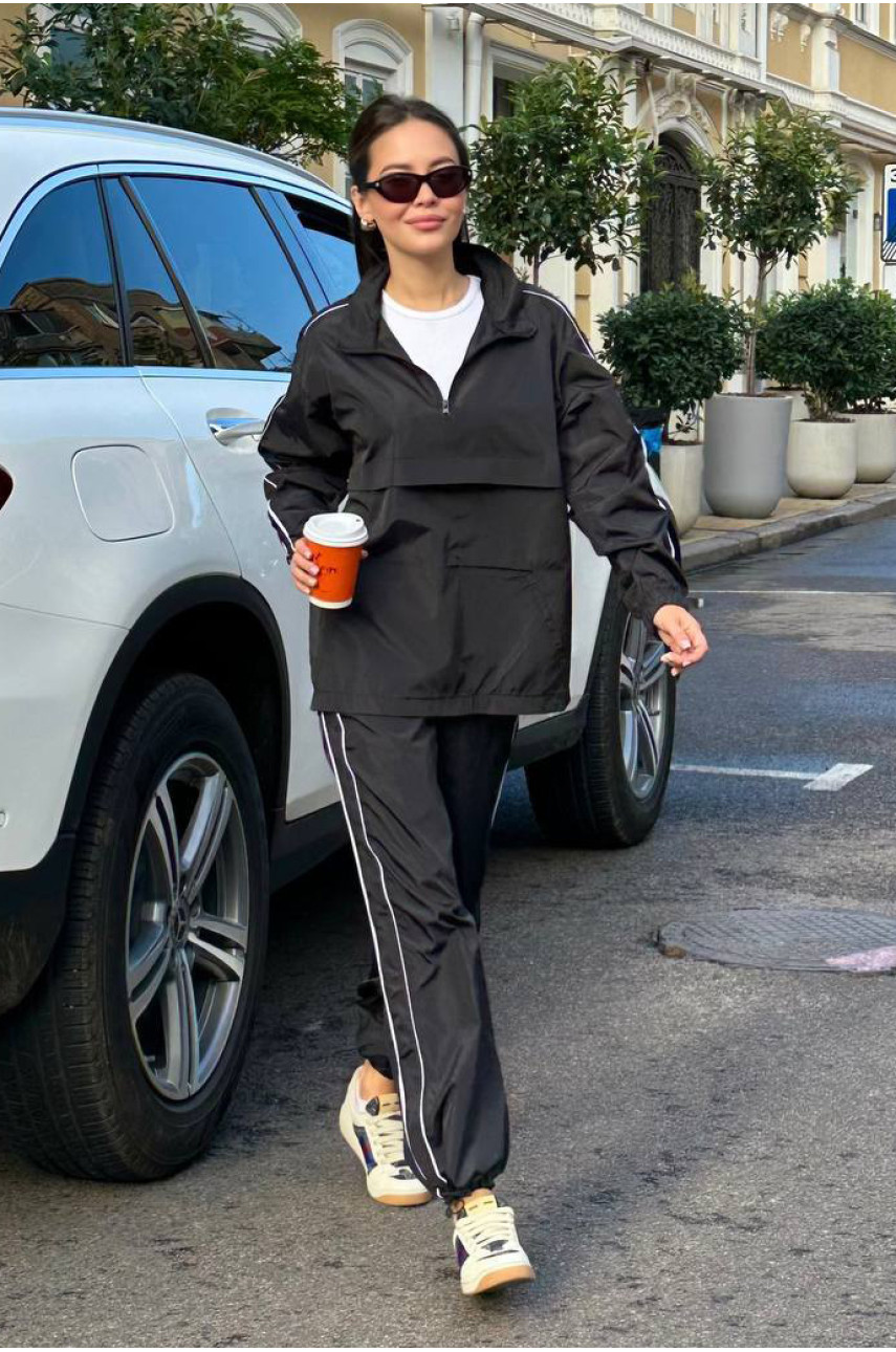 Спортивный костюм женский черного цвета 4008 187216 Спортивный костюм женский черного цвета 4008 187216