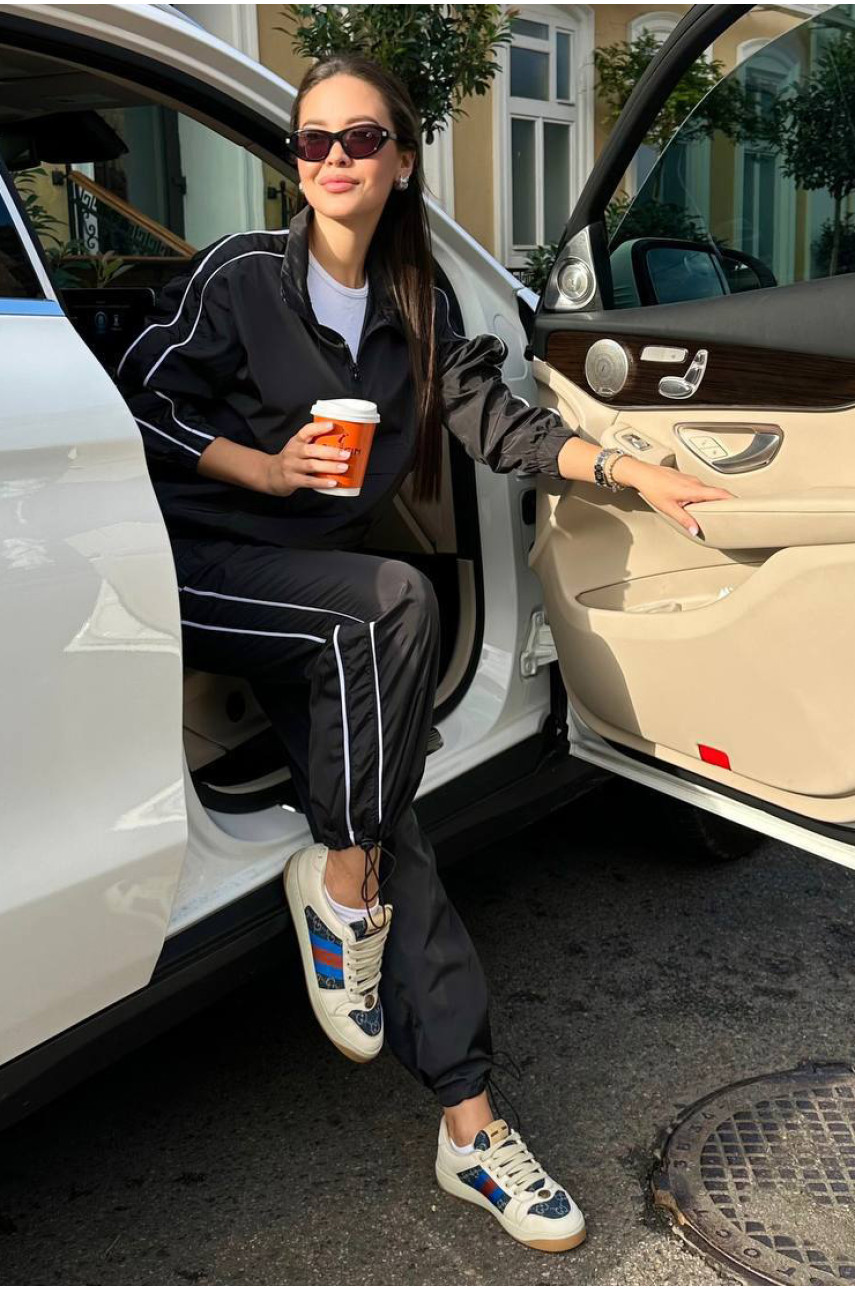 Спортивный костюм женский черного цвета 4008 187216 Спортивный костюм женский черного цвета 4008 187216