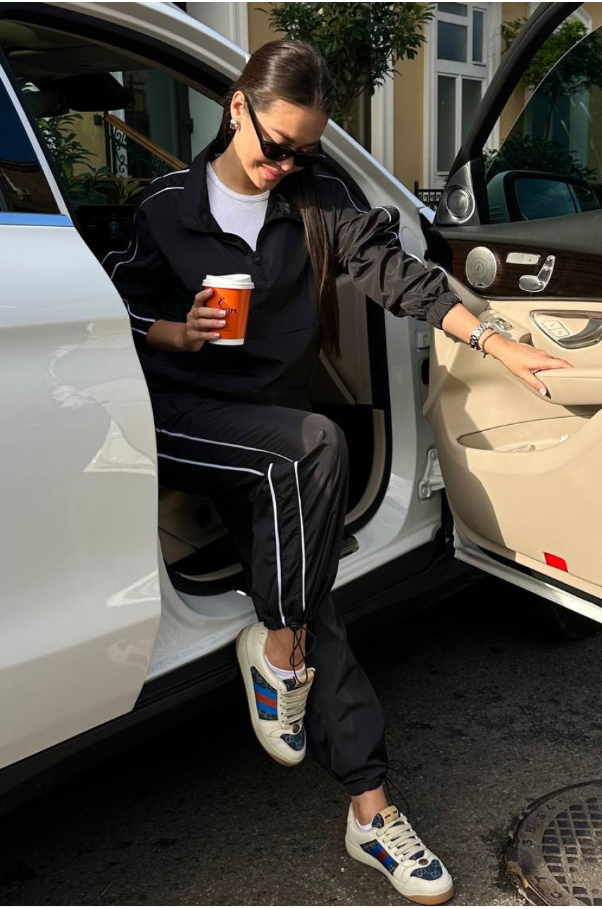 Спортивный костюм женский черного цвета 4008 187216 Спортивный костюм женский черного цвета 4008 187216