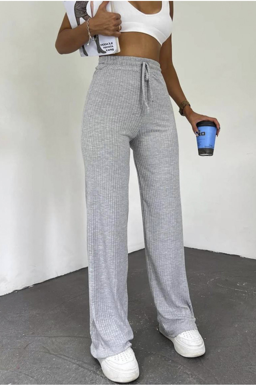 Штаны женские в рубчик серого цвета 1308 187222