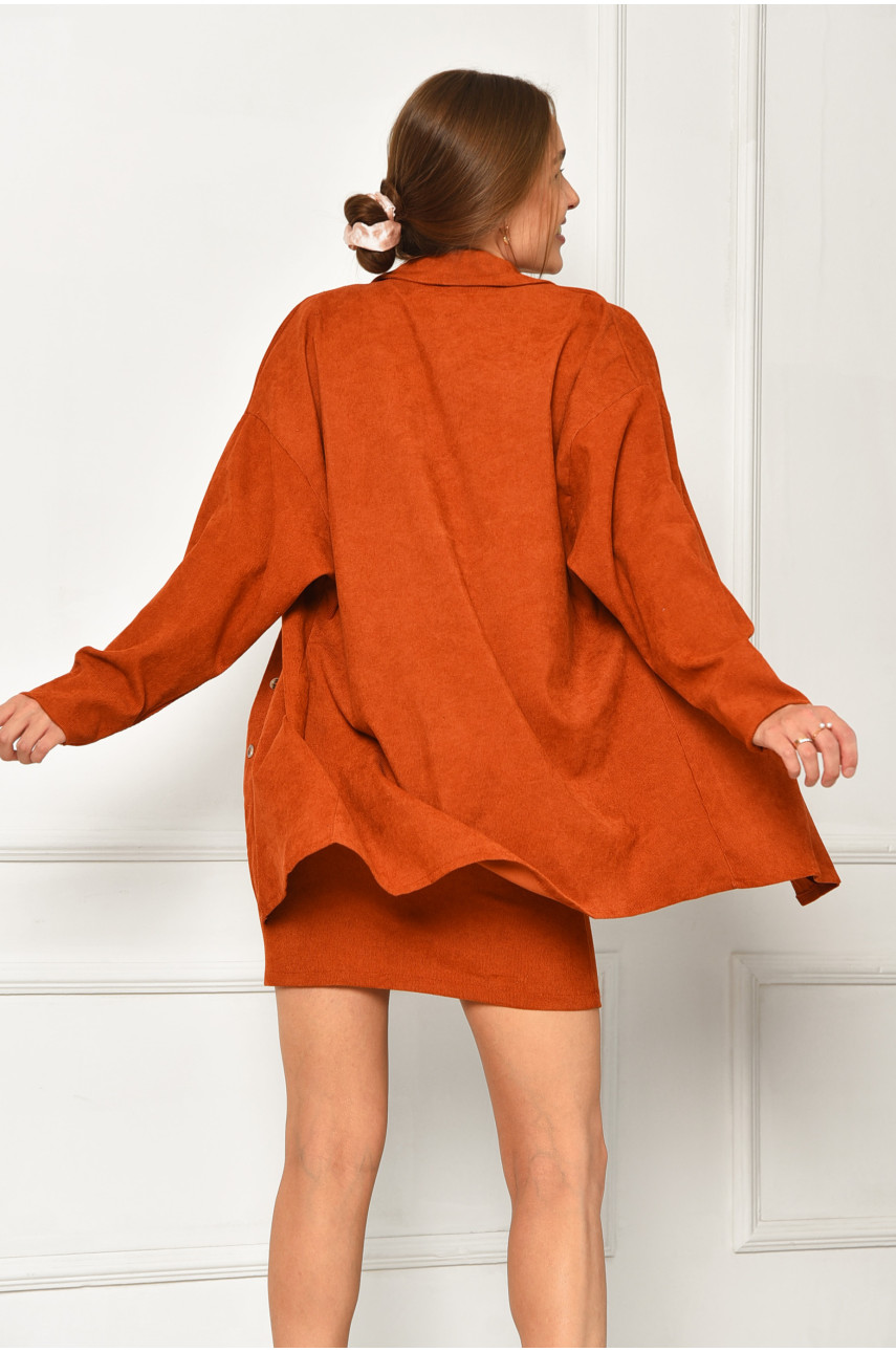 Костюм жіночий трійка вельветовий теракотового кольору 586 187230 Костюм жіночий трійка вельветовий теракотового кольору 586 187230