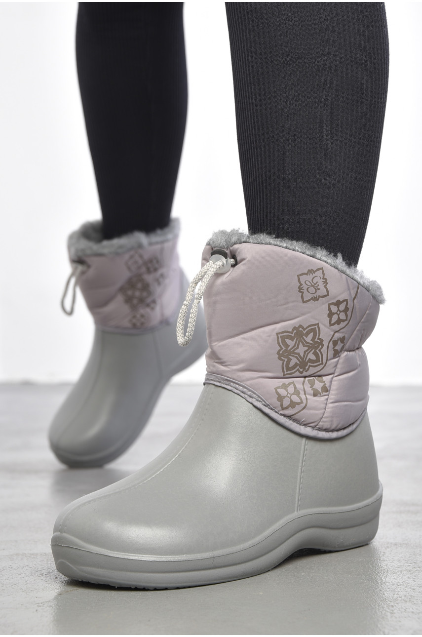 Дутики жіночі на хутрі сірого кольору D335 187253