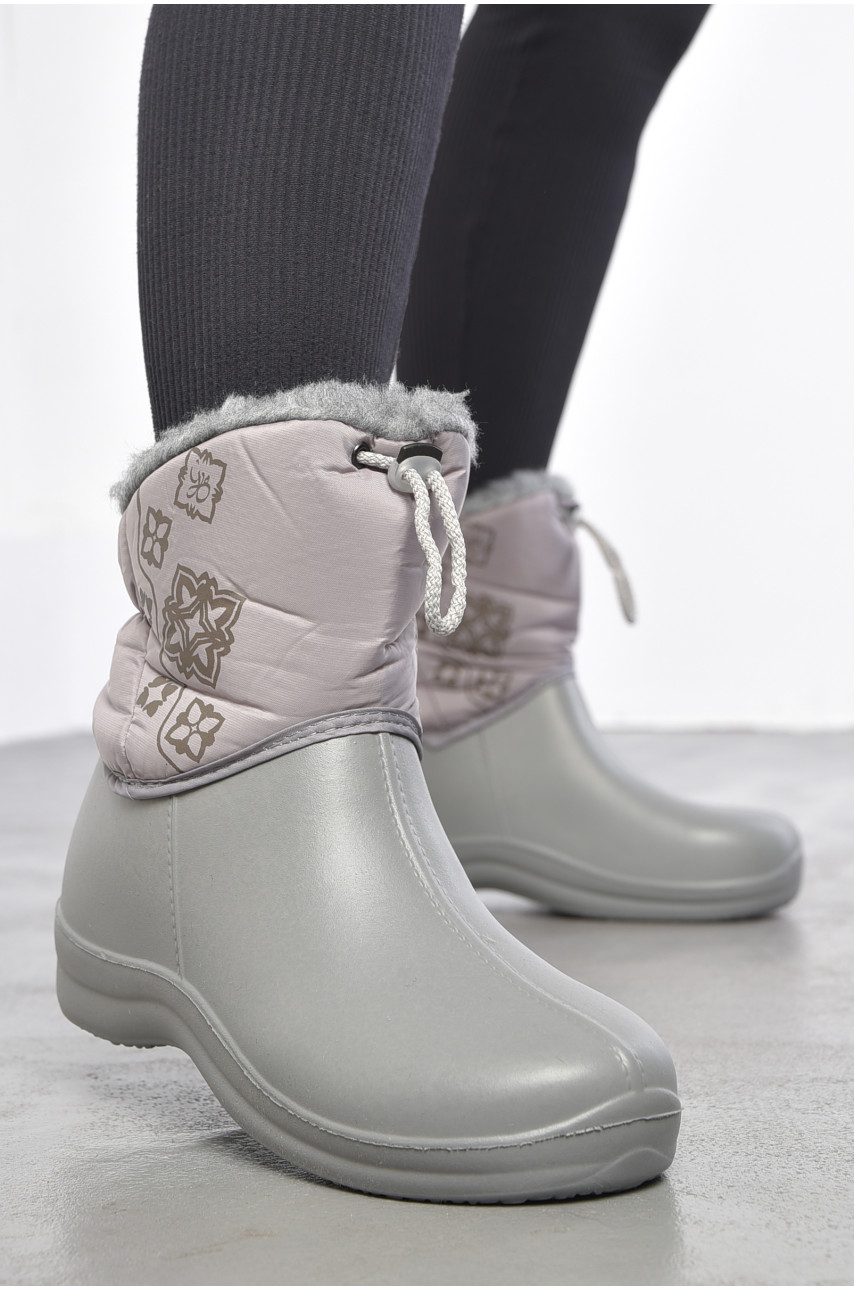 Дутики жіночі на хутрі сірого кольору D335 187253