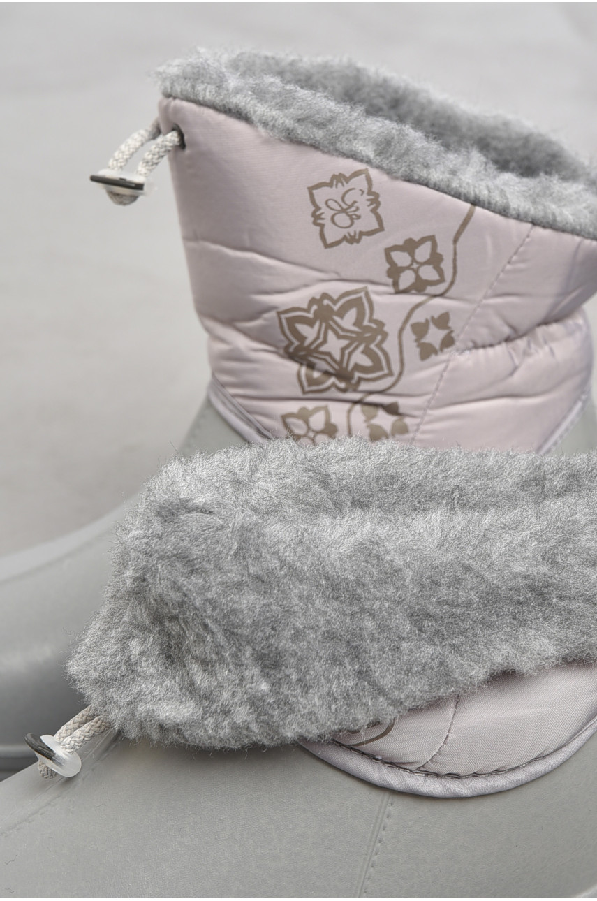 Дутики жіночі на хутрі сірого кольору D335 187253