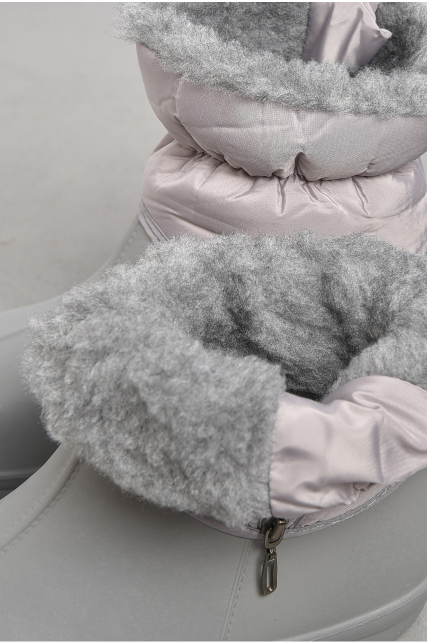 Дутики жіночі на хутрі сірого кольору D338 187255