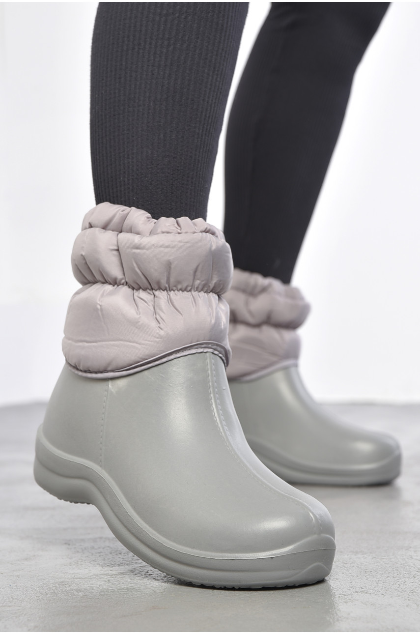 Дутики жіночі на хутрі сірого кольору D337 187256