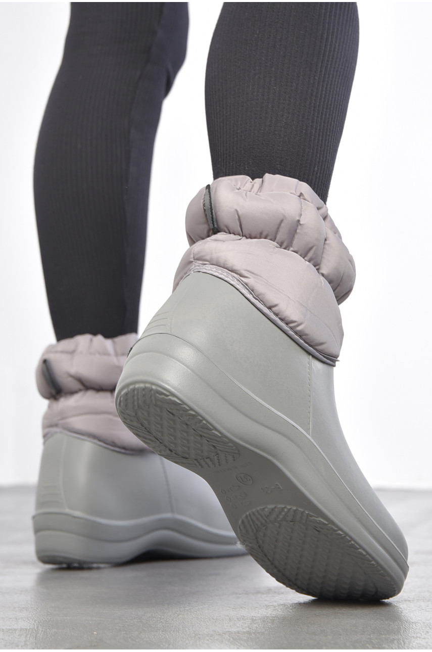 Дутики жіночі на хутрі сірого кольору D337 187256