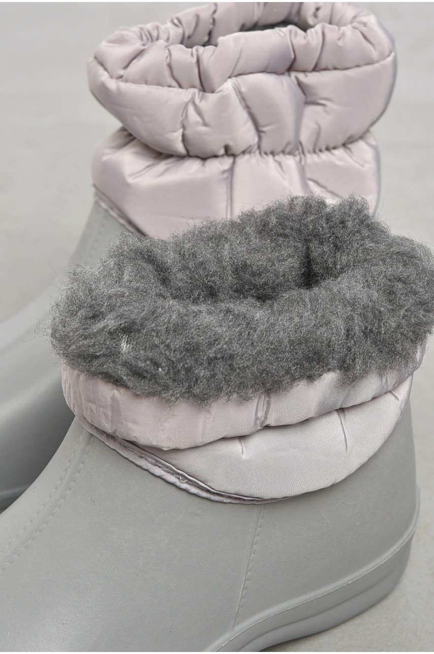 Дутики жіночі на хутрі сірого кольору D337 187256