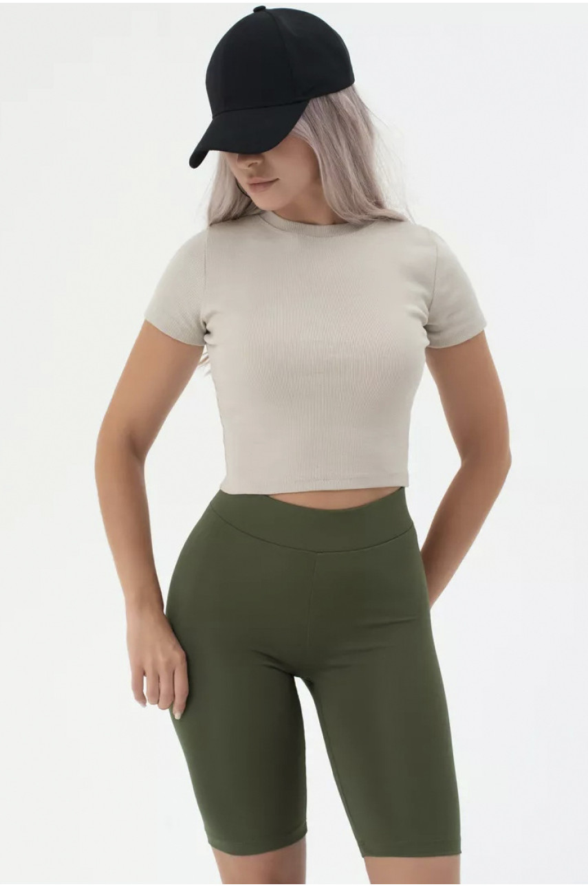 Велосипедки жіночі кольору хакі 187266 Велосипедки жіночі кольору хакі 187266