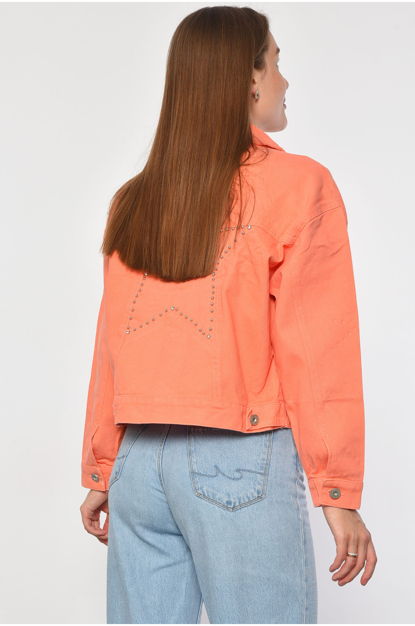 Джинсовка женская оранжевого цвета 5812 187267
