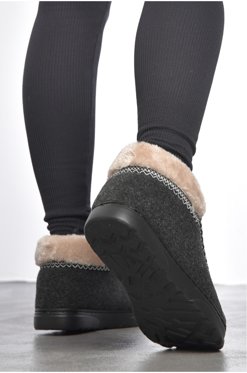 Бурки женские на меху темно-серого цвета 4 187282