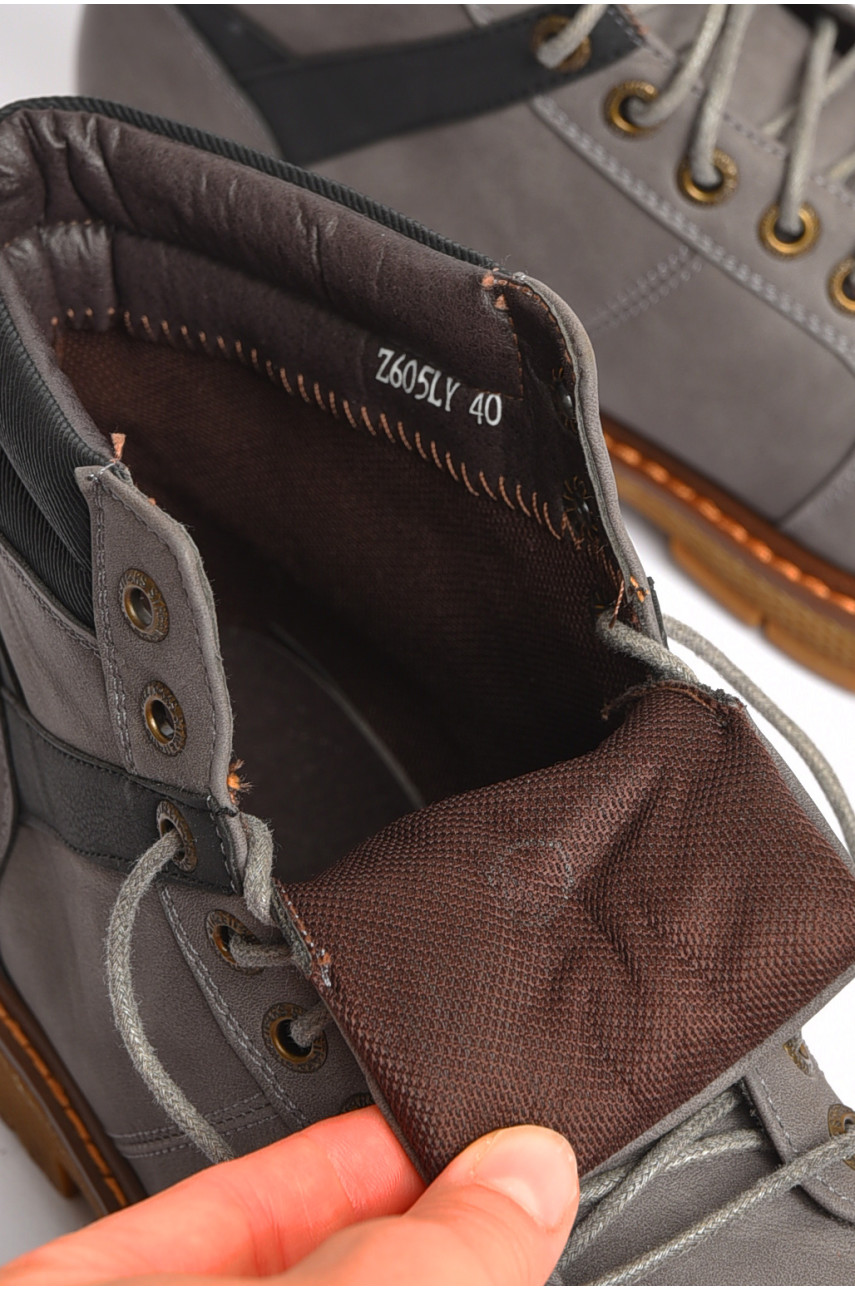 Черевики чоловічі демісезонні сірого кольору 605 187290