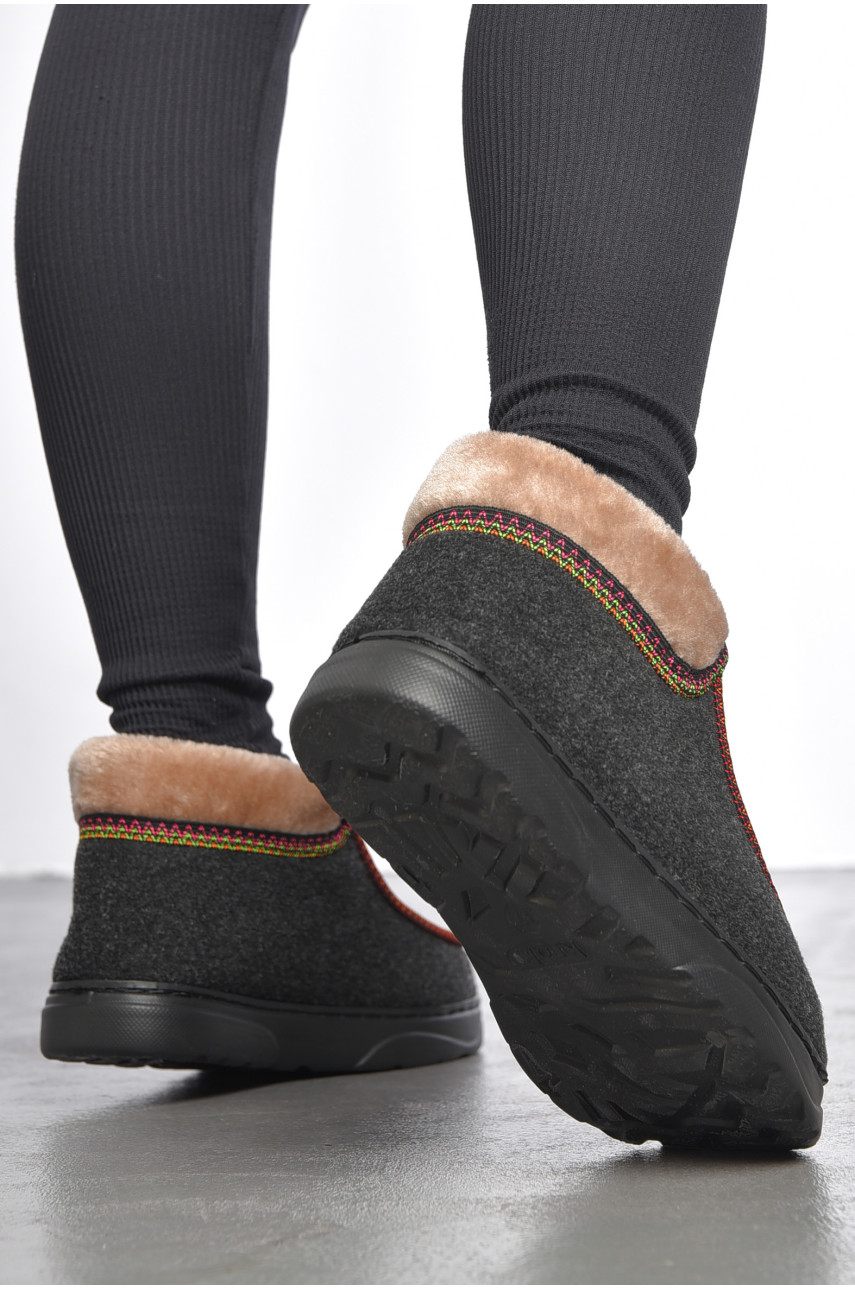 Бурки женские на меху темно-серого цвета 4 187302