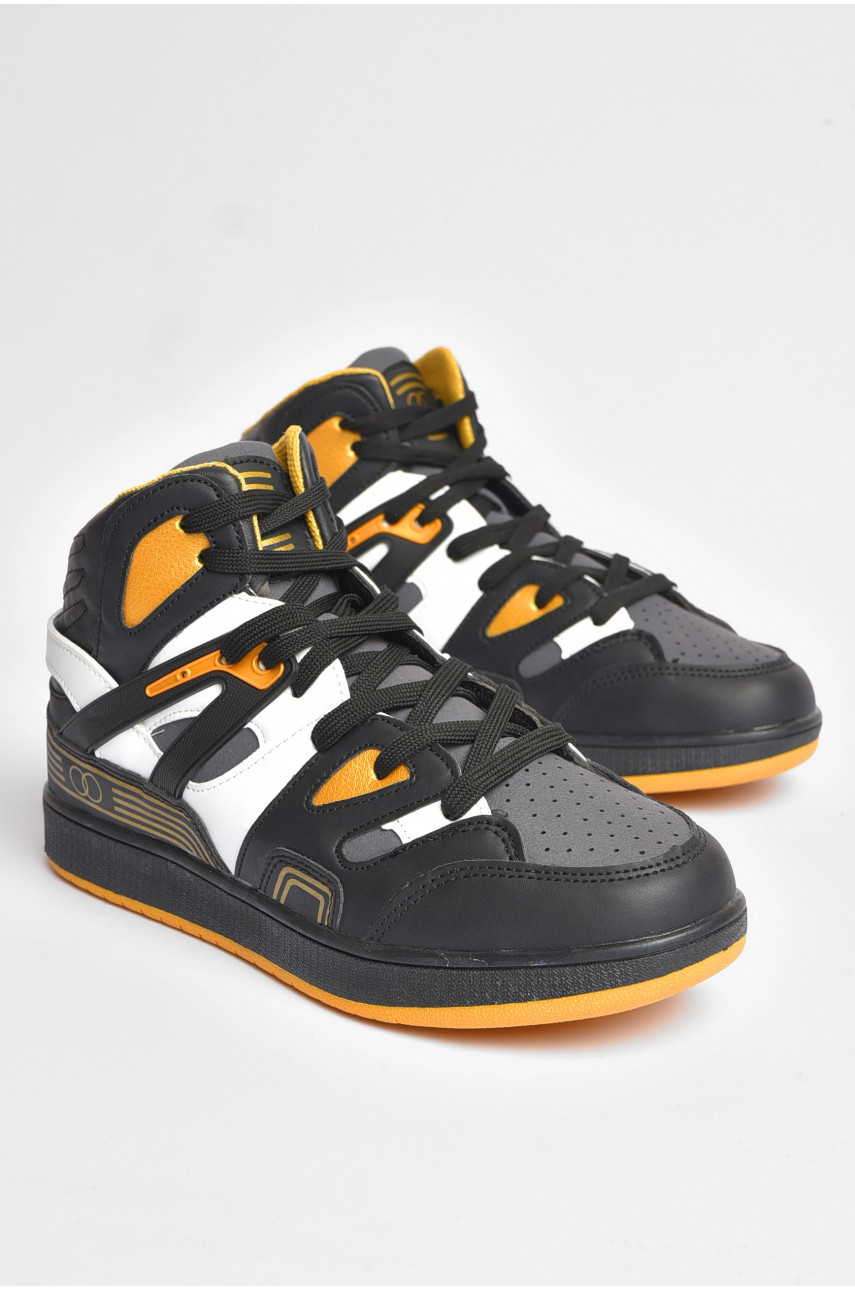 Кросівки чоловічі чорного кольору з золотистою вставкою 8939-2 187316 Кросівки чоловічі чорного кольору з золотистою вставкою 8939-2 187316