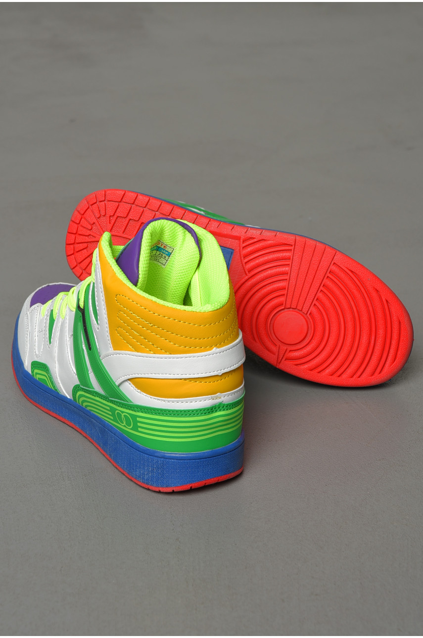 Кросівки чоловічі біло-зеленого кольору на шнурівці 8939-8 187319