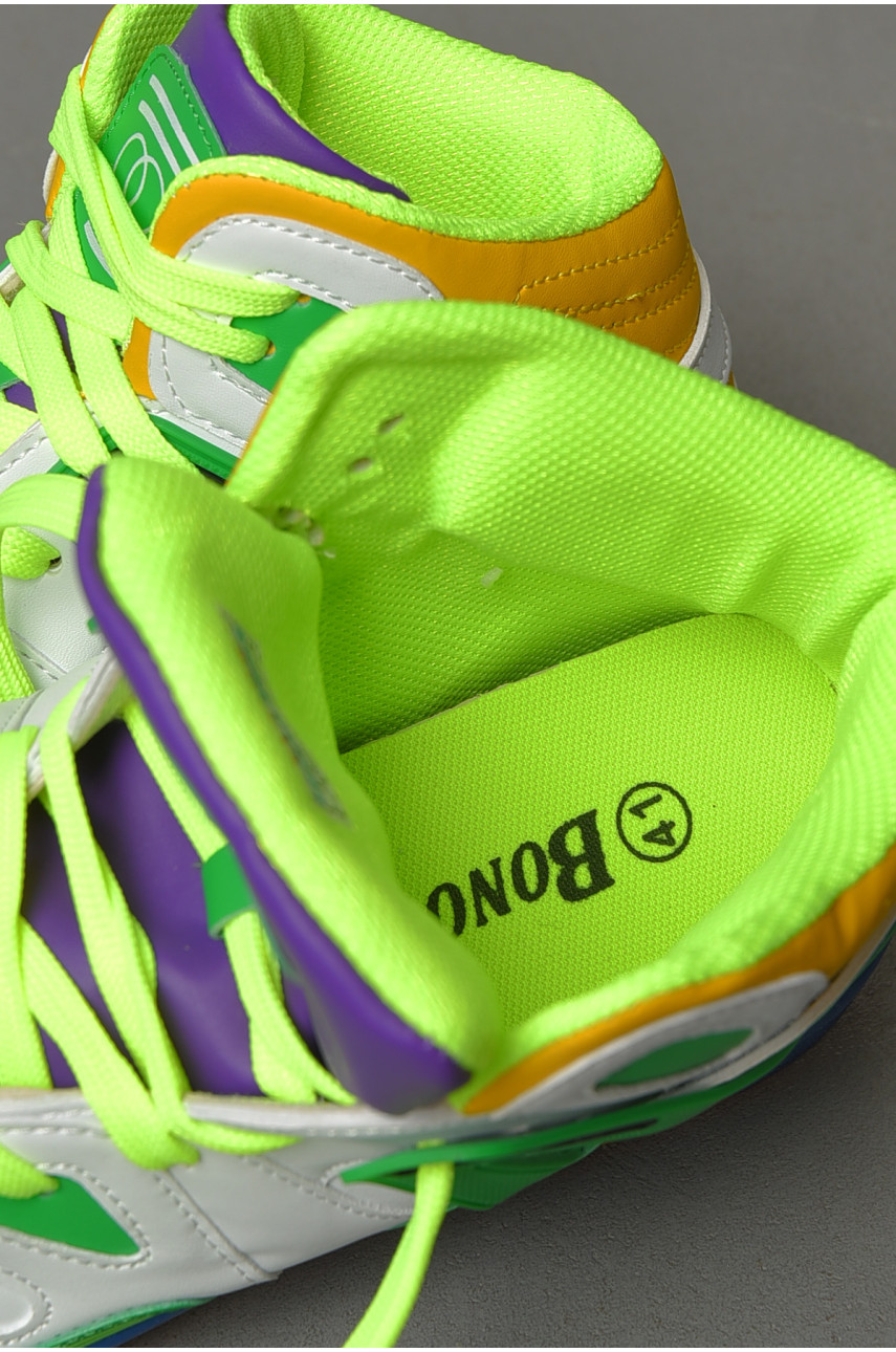 Кросівки чоловічі біло-зеленого кольору на шнурівці 8939-8 187319