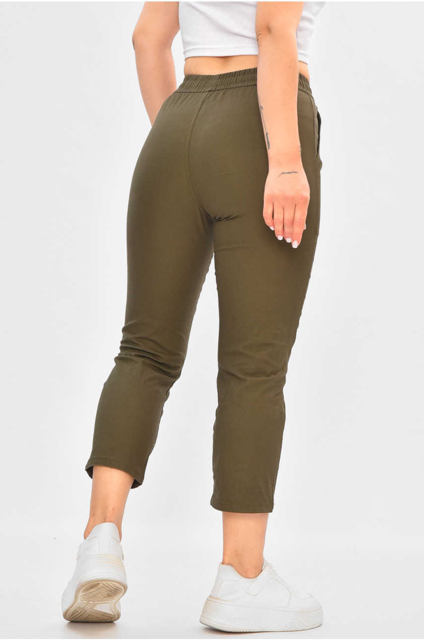 Бриджи женские однотонные цвета хаки G682-1 187327