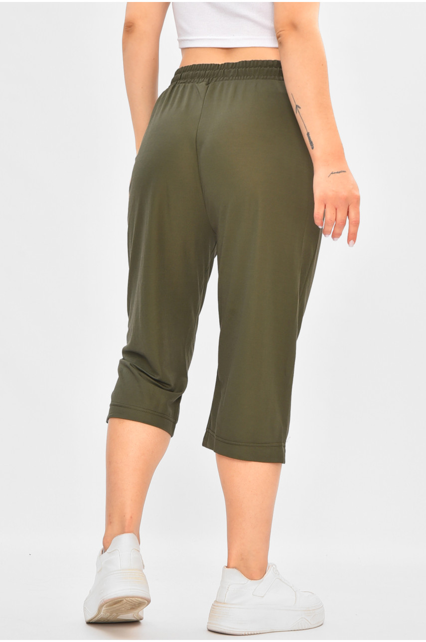 Бриджі жіночі напівбатальні однотонні кольору хакі 2783 187335