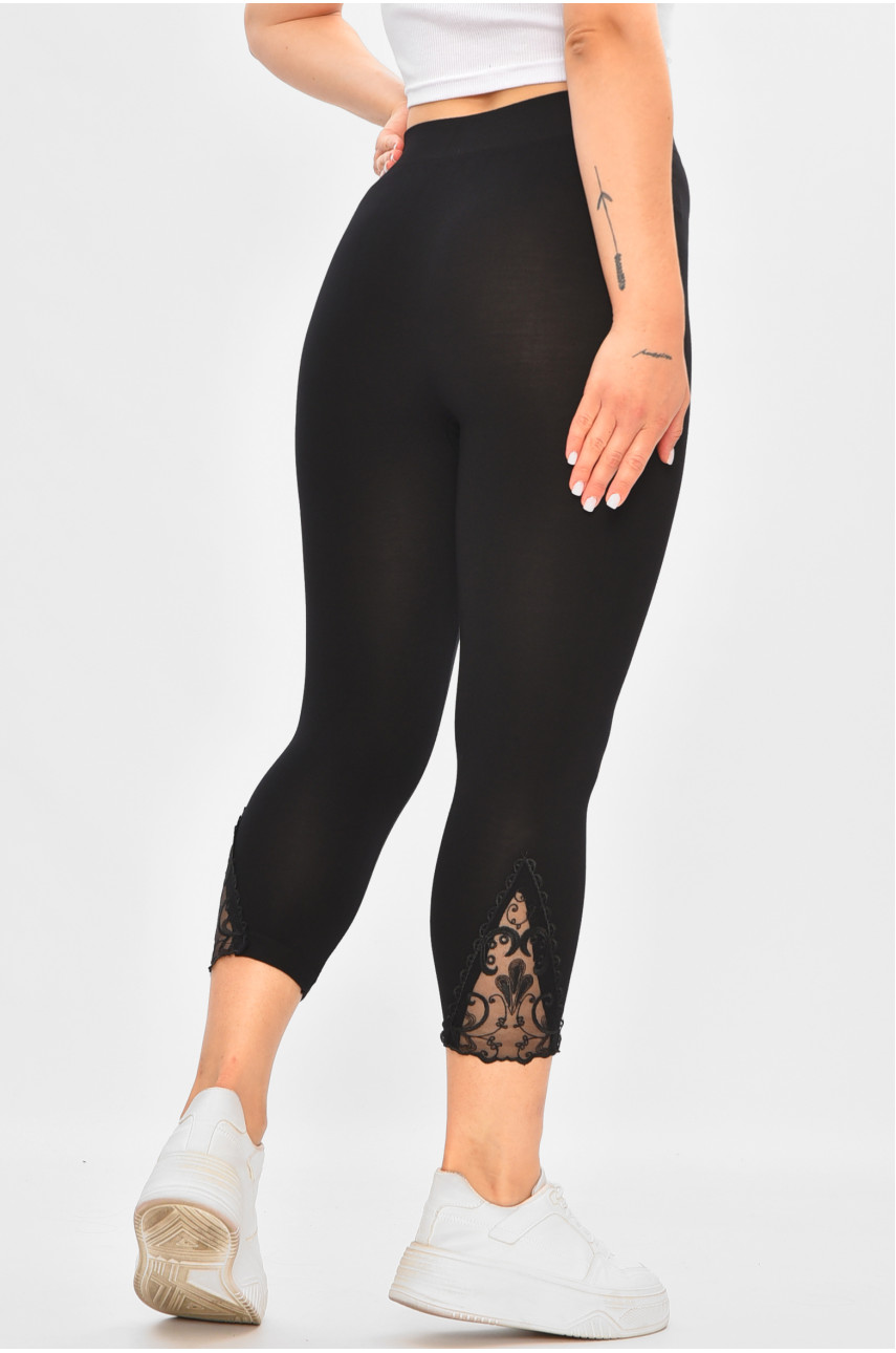 Бриджі жіночі напівбатальні однотонні чорного кольору 706-3 187337